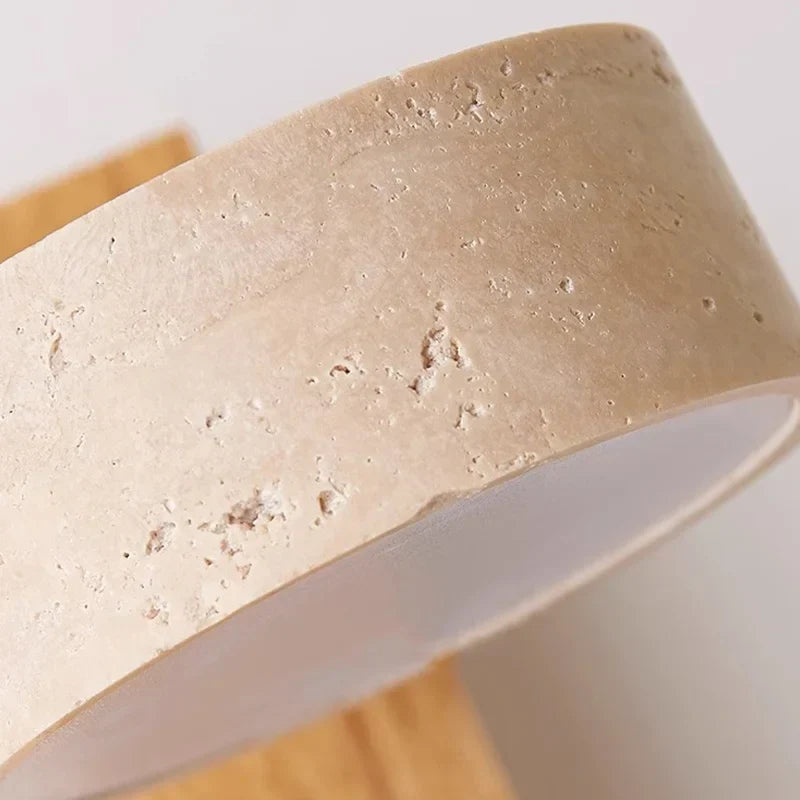 DecorBites™ Canopy LED Wall Light Rotate Yellow Travertine Japan Style Bedside Lamp