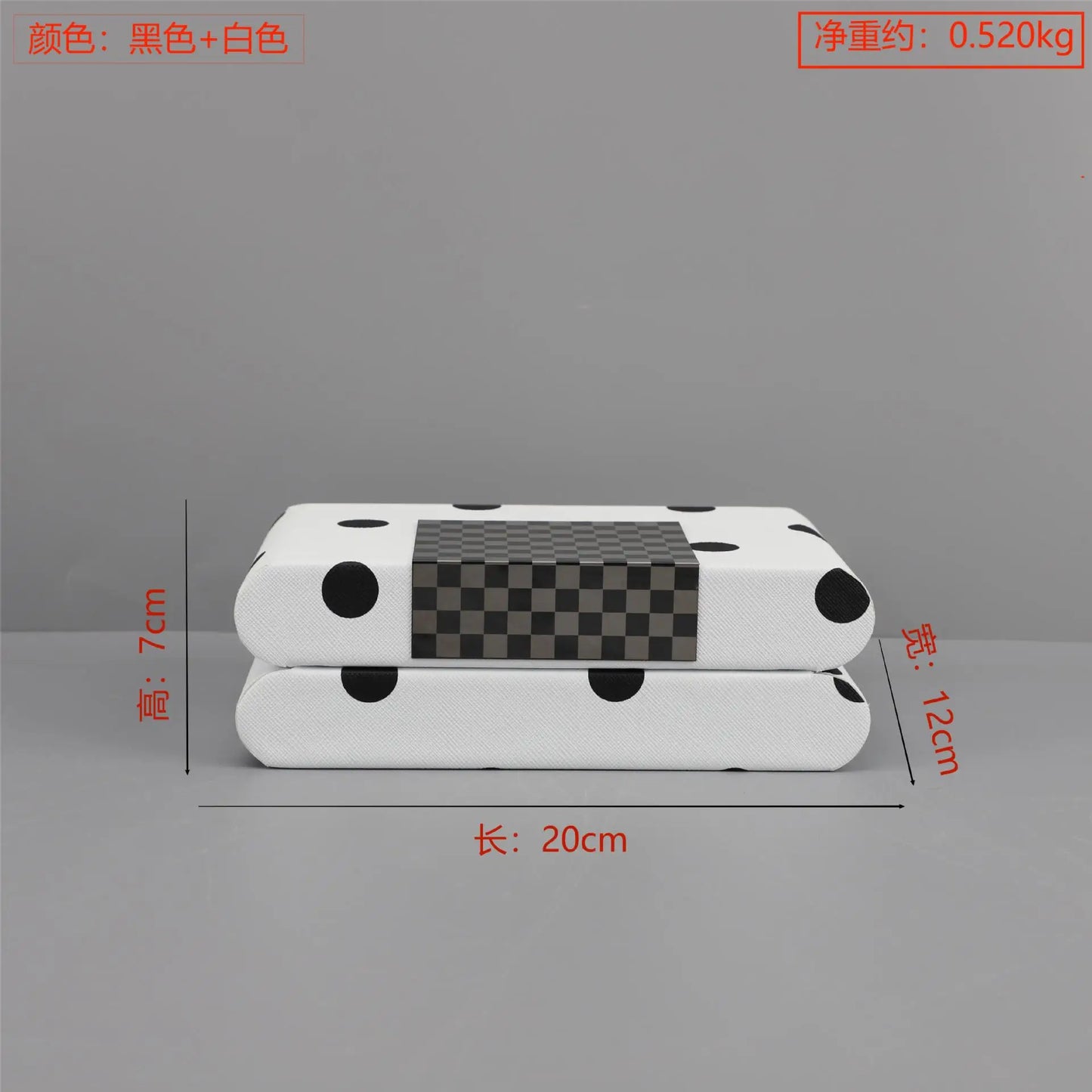 DecorBites™ Black & White Polka Dot Leather Storage Box | Geometric Pattern Desktop Organizer