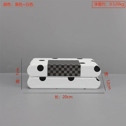 DecorBites™ Black & White Polka Dot Leather Storage Box | Geometric Pattern Desktop Organizer