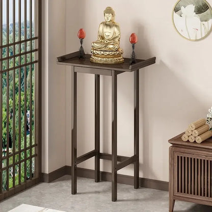 DecorBites™ Bamboo Console Table with Drawer for Living Room - Vintage Side Table