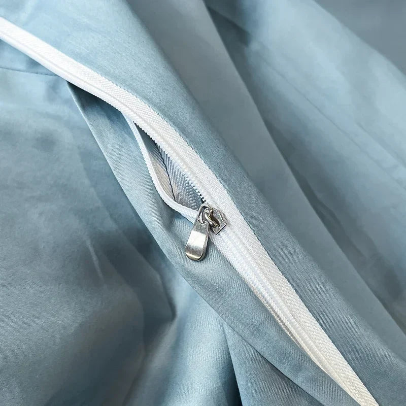 DecorBites™ Butterflies Embroidery Bedding Set - King Queen Ru Size Bed Linens Sheet Pillowcase Comforter Cover Set