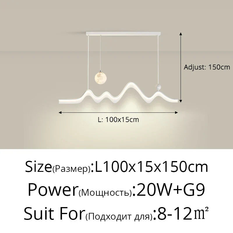 DecorBites™ LED Chandelier: Modern Minimalist Pendant Light for Dining Room, Kitchen, Home Lighting