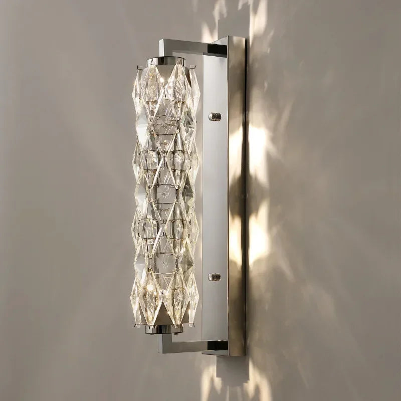 DecorBites™ Crystal Wall Lamp: Modern Luxury for Bedroom, Living Room, and Staircase