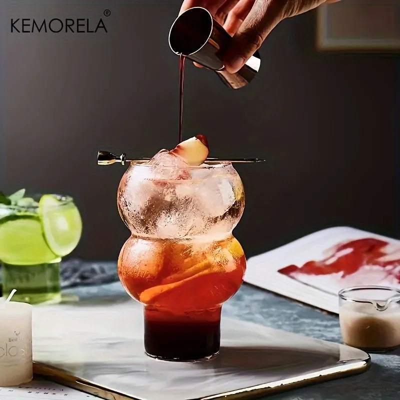 DecorBites™ 520ml Gourd Shaped Glass Cup Set - Versatile Drinkware for Coffee, Tea, and More