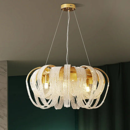 DecorBites™ Crystal Tassels LED Ceiling Chandelier for Elegant Home Decor Lighting