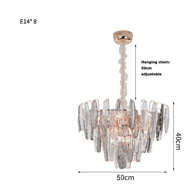 Decorbites™ Lámpara de Araña LED de Cristal Dorado para Mesa de Comedor