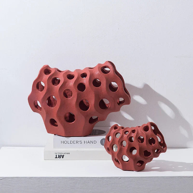 ديكوربايتس™ منحوتة هندسية من الراتينج المرجاني على شكل مخلوق بحري