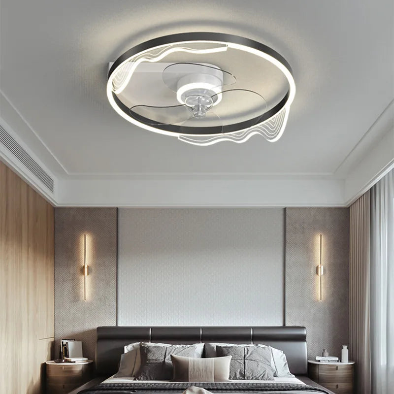 DecorBites™ Ceiling Fan Light with Invisible Blades, Remote Control, Modern Design, Silent Operation