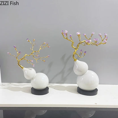 DecorBites™ Gold Gourd Branches Luxury Ornaments Feng Shui Home Decor Crafts