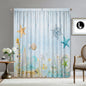 Decobites Ocean Sail & Lighthouse Screen Curtain Set for Kitchen & Coffee Shop