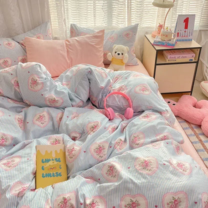 طقم لحاف قطني مريح مطبوع عليه رسوم متحركة من DecorBites™ للبالغين