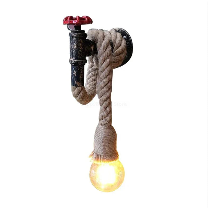 DecorBites™ Industrial Loft Hemp Rope Wall Lamp for Kitchen Living Room Bar Lighting