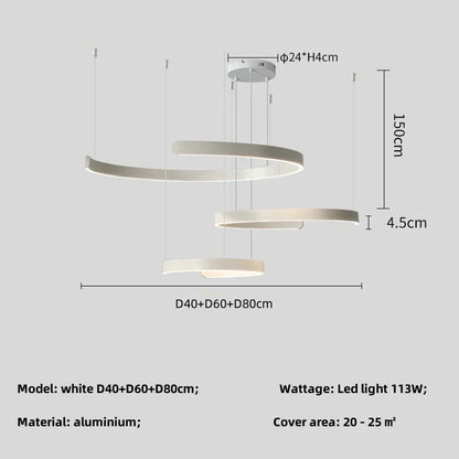 Lámpara colgante tipo araña LED negra DecorBites™ para vestíbulo, escaleras o bar; lámpara colgante minimalista para interiores.