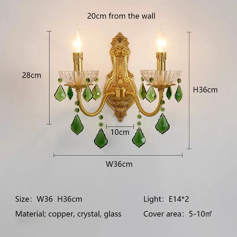 DecorBites™ Green Crystal Chandelier for Living Room - Bohemian Style LED Pendant Lighting