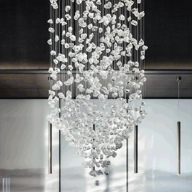 Decorbites™ Luxus-Kristall-Leuchter: Moderne LED-Beleuchtung für Treppenhaus & Eingangsbereich mit Design für lange Flure