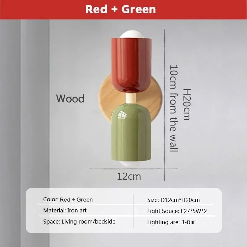 Lámpara de pared de madera con cremallera color crema DecorBites™: Diseño nórdico minimalista para iluminación de dormitorio y sala de estar