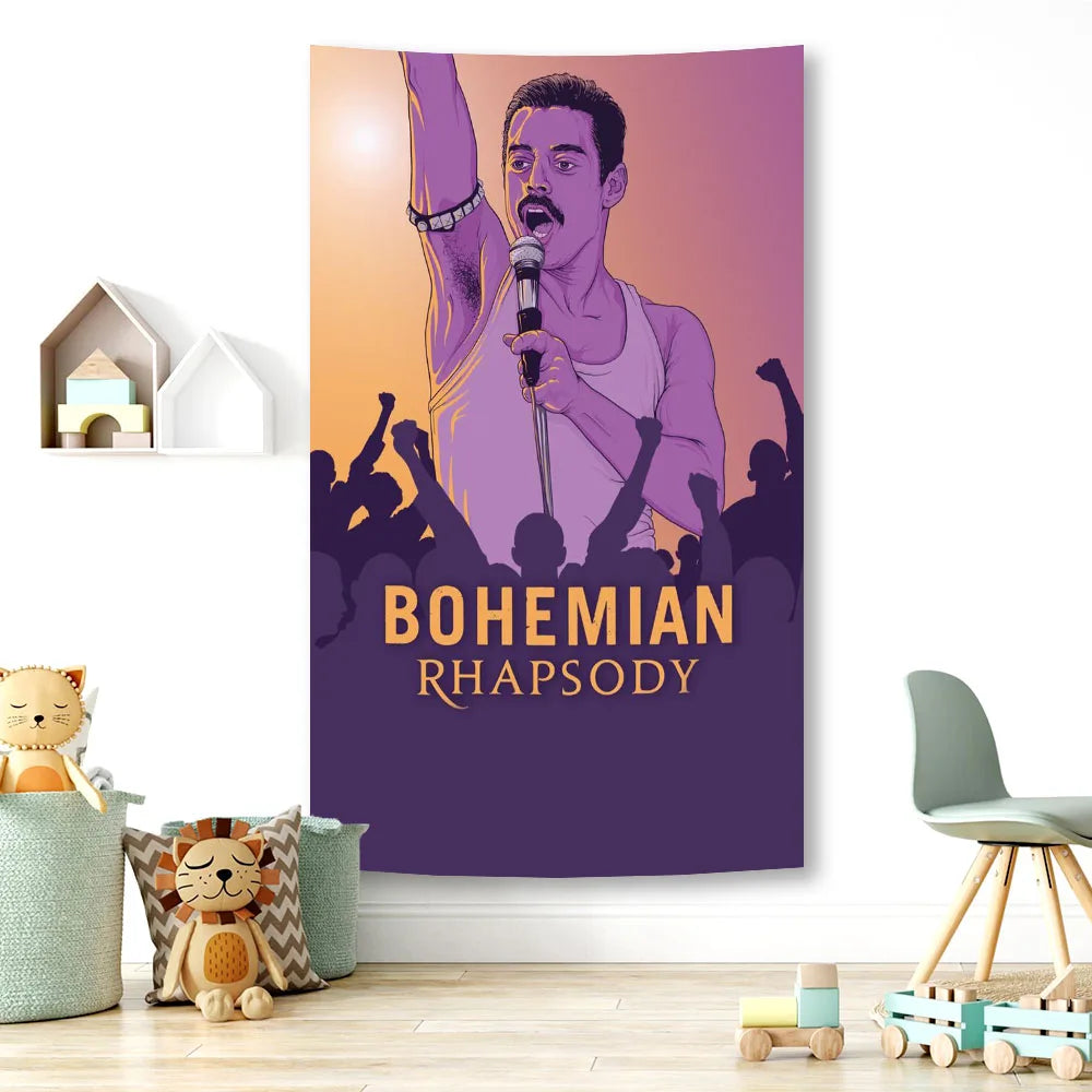 Decobites Vintage Bohemian Rhapsody Tapestry: Rock Festival Home Decor & Hippie Bedside Canvas