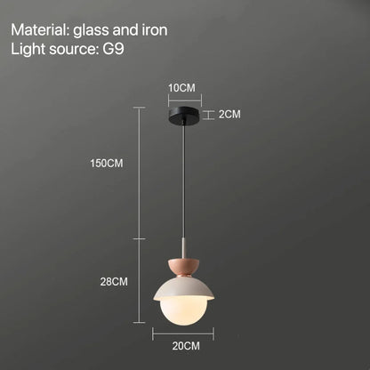Nordic Glass Globe Pendant Light With Iron Finish