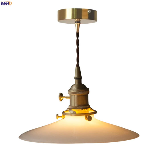 Lámpara colgante LED de cristal color crema DecorBites™ - Lámpara colgante nórdica vintage de latón