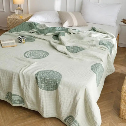 بطانية صيفية من القطن والشاش من DecorBites™، ناعمة وجيدة التهوية، مناسبة للسرير الفردي المزدوج