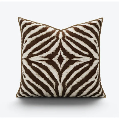 Funda de cojín DecorBites™ con estampado de cebra dorado en jacquard - Decoración moderna de lujo