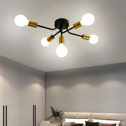 DecorBites™ Brass Ceiling Light: Modern Restaurant Home Decor, E27 Bedroom Kitchen Living Room Fixture