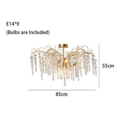 DecorBites™ Crystal Wistaria Ceiling Chandelier - Artistic Branch Design Pendant Lighting for Home Decor
