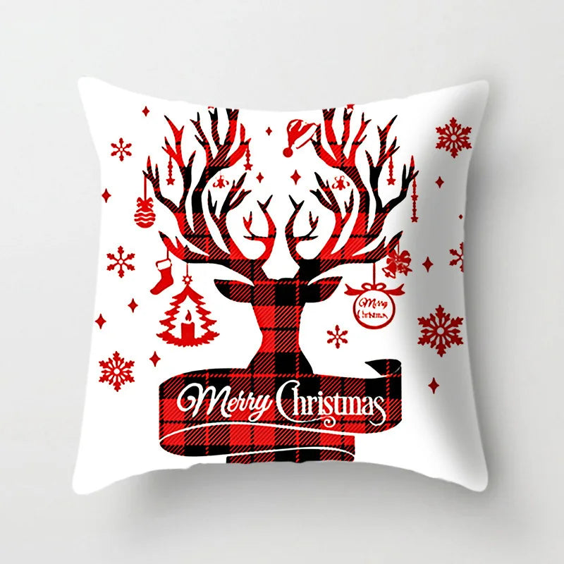 DecorBites™ Christmas Cushion Cover 45x45cm Xmas Pillowcase for Sofa - Happy New Year 2023