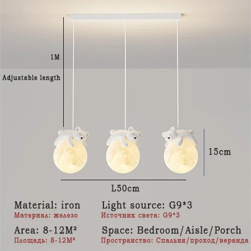 DecorBites™ Little Bear LED Pendant Light Modern Children's Chandelier Home Decor