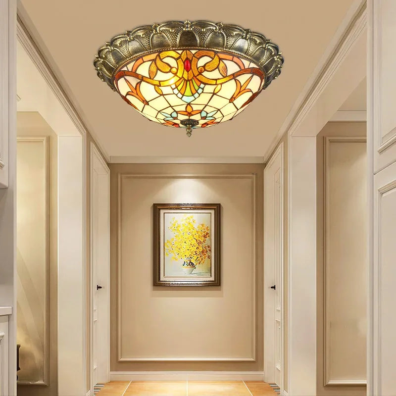 DecorBites™ Bohemian Glass Ceiling Light: European Baroque Style for Home Decor & LED Lighting.