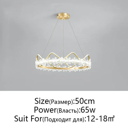 DecorBites™ Crystal Flower Ring Chandelier for Modern Living and Bedroom