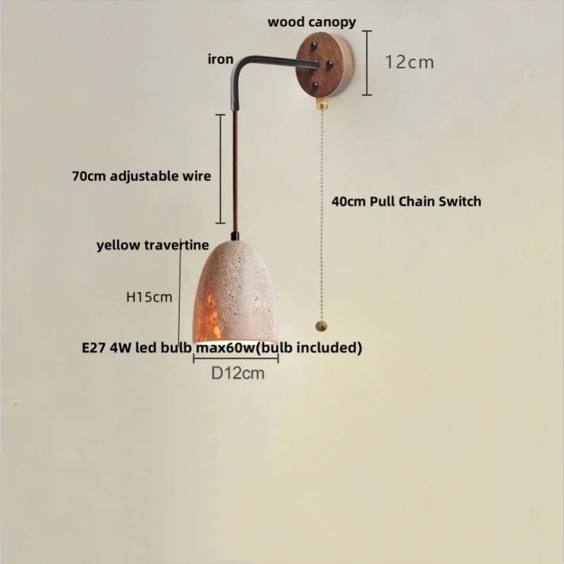 DecorBites™ LED Travertine Stone Wall Lamp - Modern Nordic Stair Light