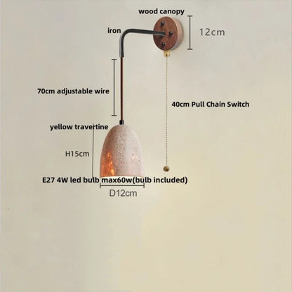 DecorBites™ LED Yellow Travertine Stone Wall Lamp - Nordic Modern Stair Light