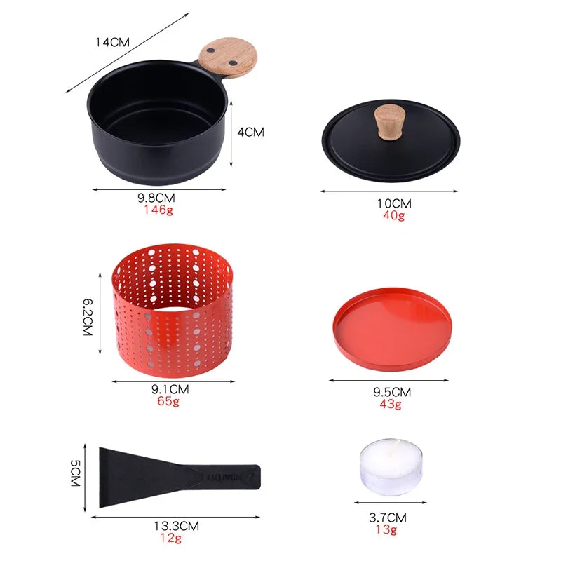 مجموعة ديكوربايتس™ راكليت فوندو 3 في 1 مع وعاء DIY وشواية طاولة