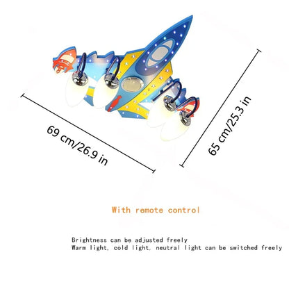 ثريا DecorBites™ Airplane Kids LED: إضاءة صديقة للعين لغرفة الطفل الصبي من أجل ديكور بيئي.