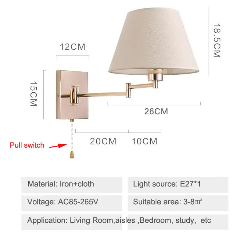 DecorBites™ Adjustable Rocker Arm Wall Lamp for Living Room and Bedroom