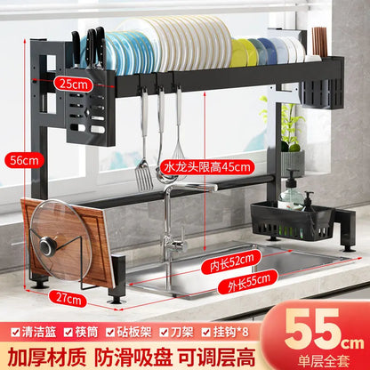 DecorBites™ Kitchen Sink Dish Drying Rack Cutlery Organizer Shelf Counter Storage