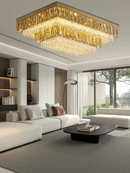 DecorBites™ Crystal Round Ceiling Chandelier for Modern Room Decor, Luxury Lamps - 2025 Lumens