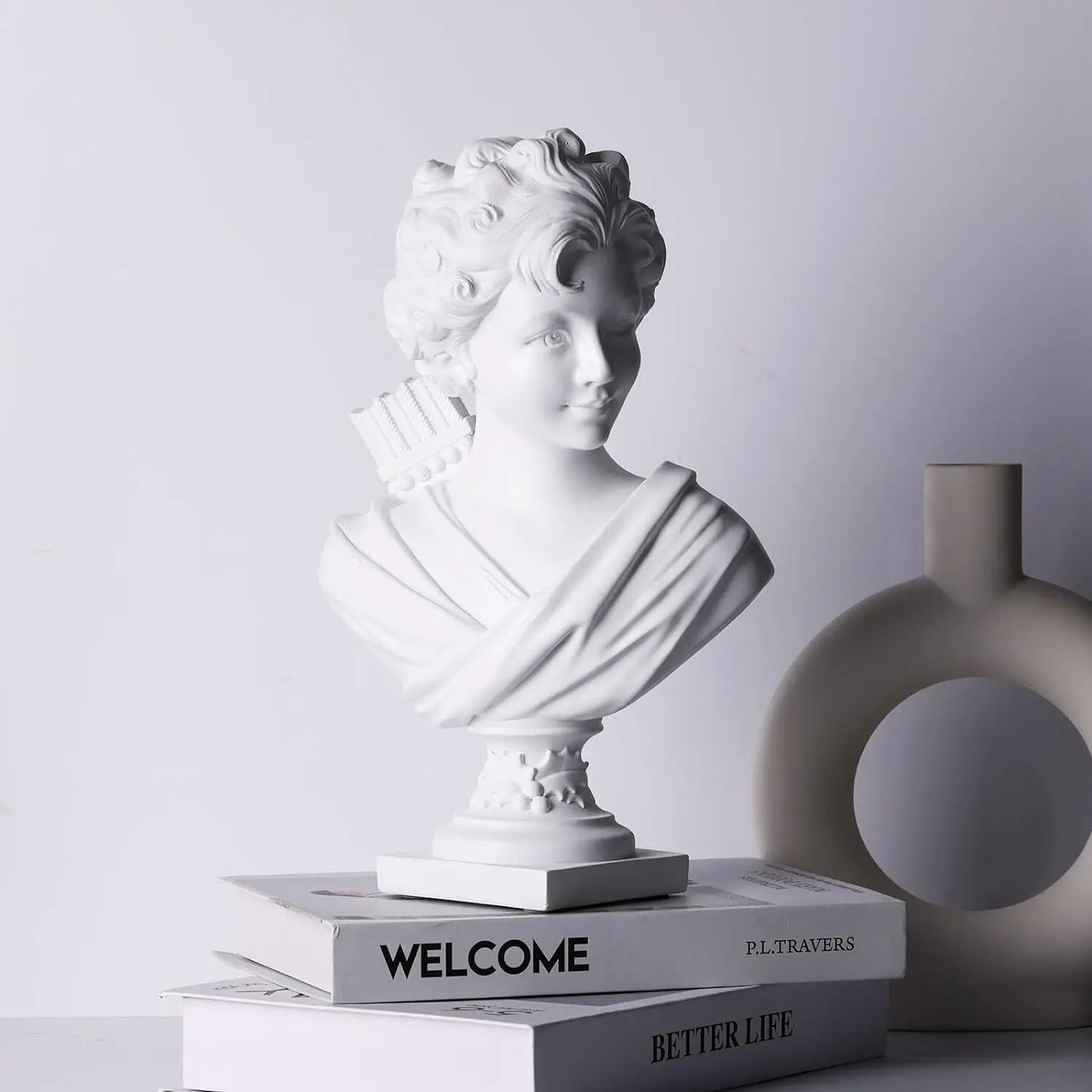 DecorBites™ 12.2" Cupid Statue Plaster Sculpture for Painting Practice and Home Decor