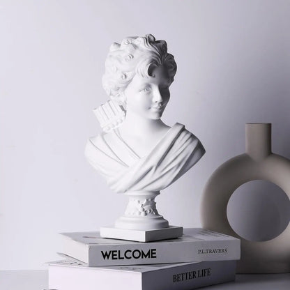 DecorBites™ 12.2" Cupid Statue Plaster Sculpture for Painting Practice and Home Decor