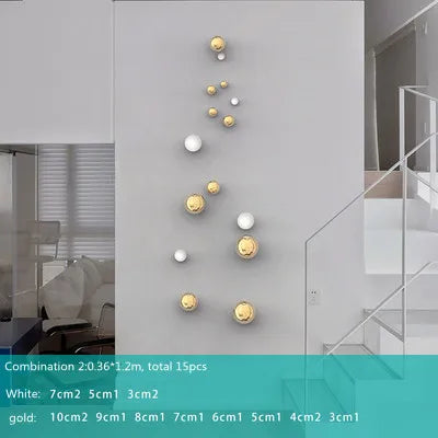 DecorBites™ Gold Ball Wall Hanging Ornaments Spherical Crafts Room Decor Display Pendants