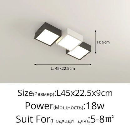 Lámpara de araña geométrica DecorBites™: Lámpara minimalista moderna de lujo en blanco y negro para dormitorio