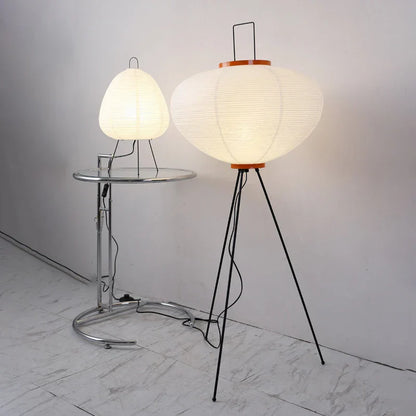 Lámpara de suelo de papel de arroz Wabi Sabi hecha a mano Decorbites™ para decoración de hogar vintage nórdico
