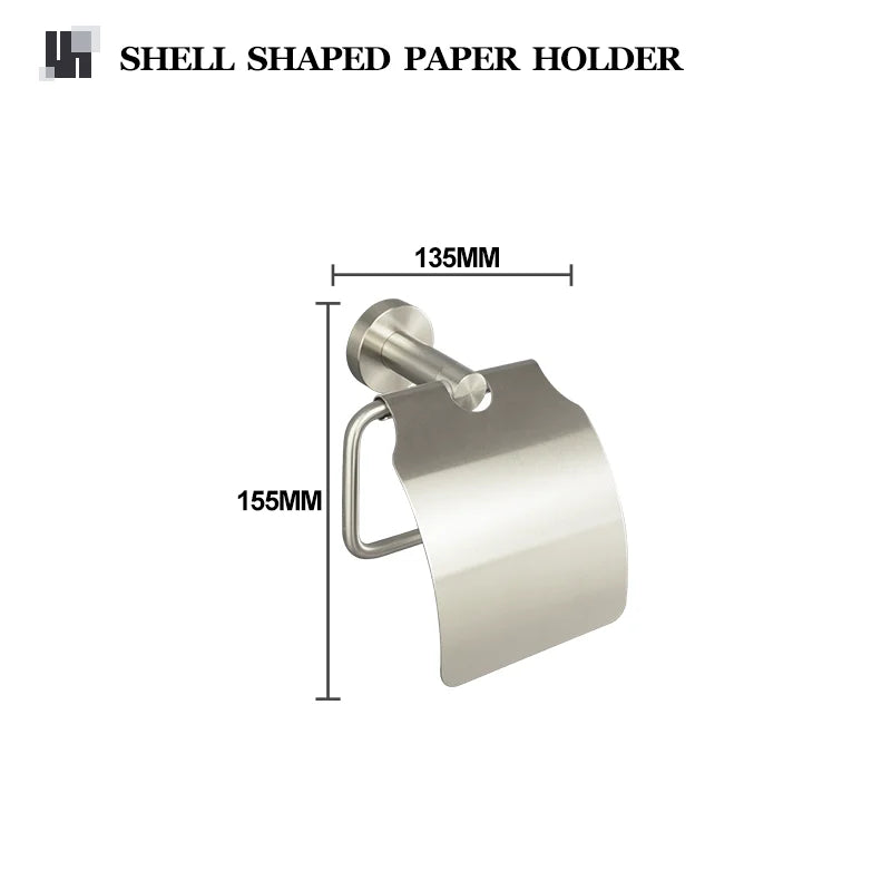 DecorBites™ Brushed Nickel Stainless Steel Bathroom Hardware Set Towel Bar Ring Holder Robe Hook