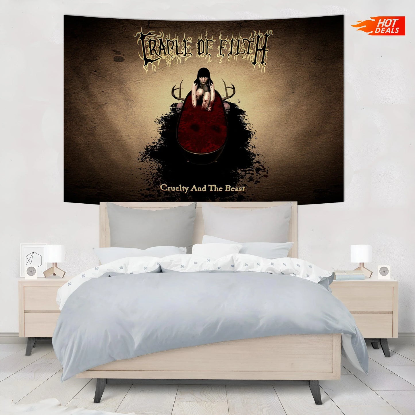 Decobites Gothic Rock Band Tapestry for Bar or Basement Wall Decor