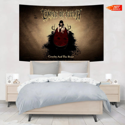 Decobites Gothic Rock Band Tapestry for Bar or Basement Wall Decor