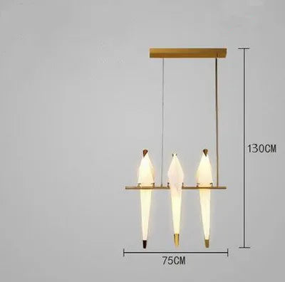 Lámpara de araña DecorBites™ con forma de grulla, de hierro y con luz LED, ideal para dormitorio, comedor o habitación infantil.
