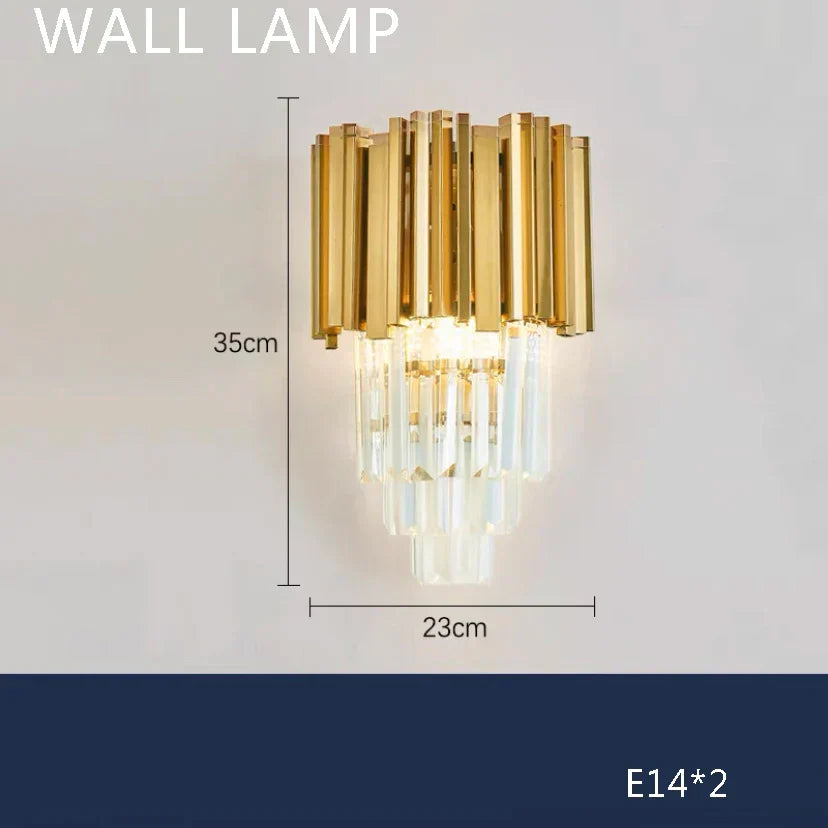 DecorBites™ Gold Crystal Chandelier Lights LED Nordic Classic Living Room Lamparas