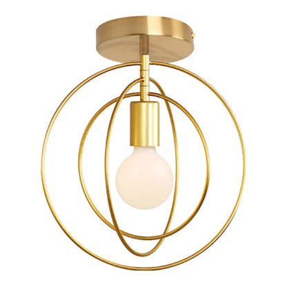 DecorBites™ Gold Iron Cage Ceiling Light Modern Nordic Decor Retro Loft Fixture E27