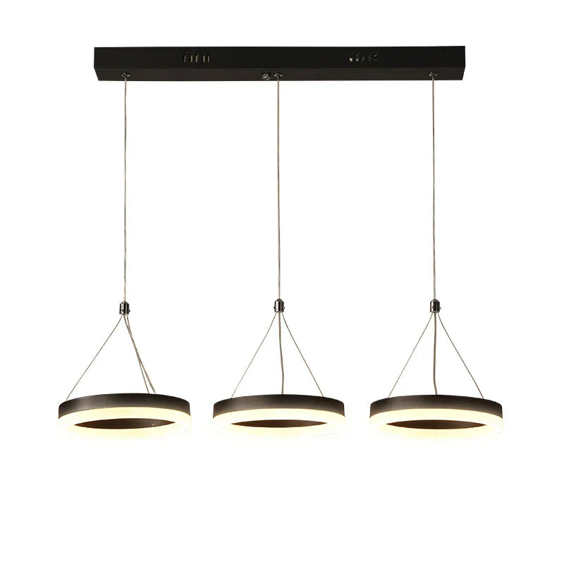 DecorBites™ LED Pendant Lights: Modern Black & White Acrylic Fixture with Remote Control